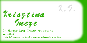 krisztina incze business card